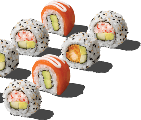 2 rows of sushi